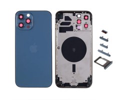 Hátlap - középrész Apple iPhone 12 Pro hátlap kék (oldal gombok, SIM kártya tartó)
